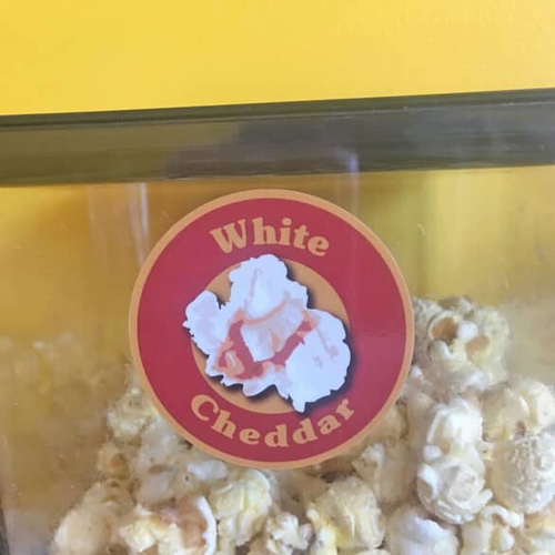 custom label for gourmet popcorn product