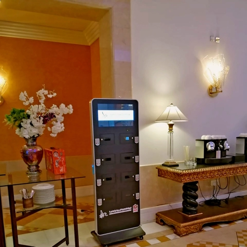 Custom Kiosk with lockers