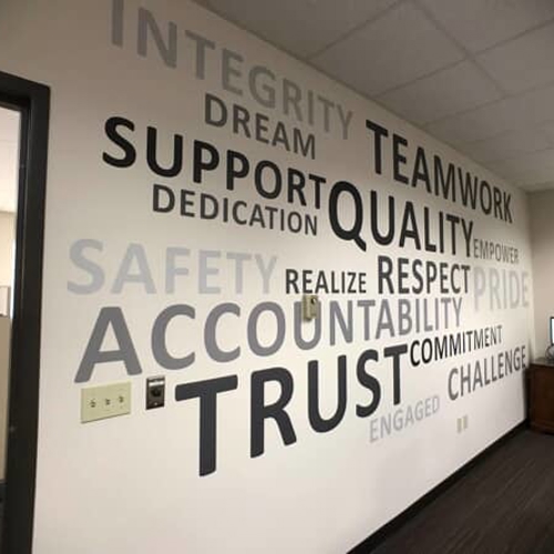 Business Values Wall Lettering