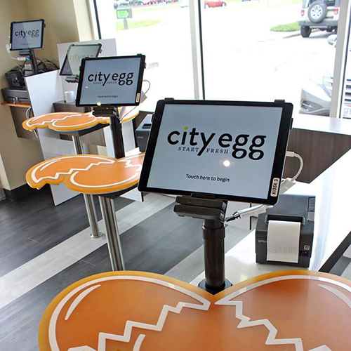 City Eggs interactive signage