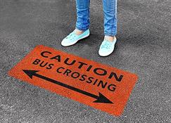 Caution bus Crossing