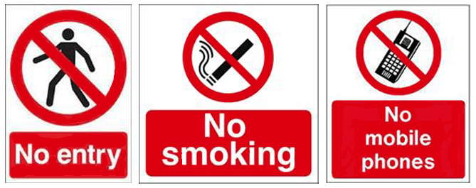 Colours & shapes of safety signs