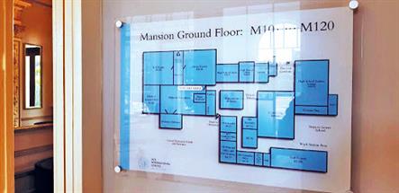wall mounted wayfinding sign