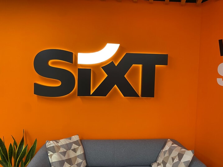 An image of the SIXT interior sign made by FASTSIGNS