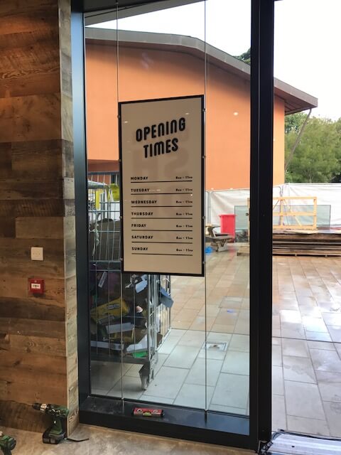 opening times sign