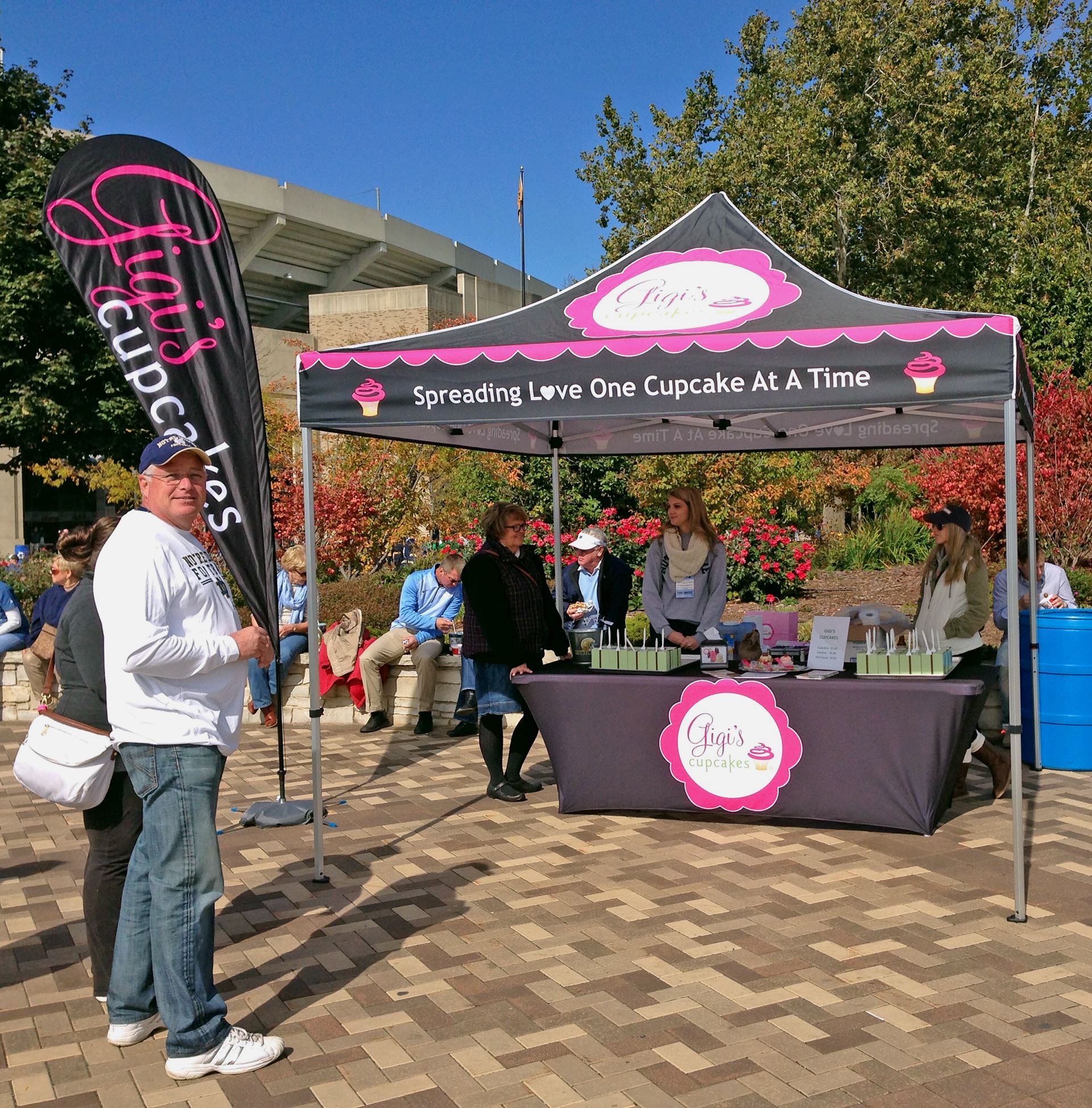 custom pop up canopy design and feather flag