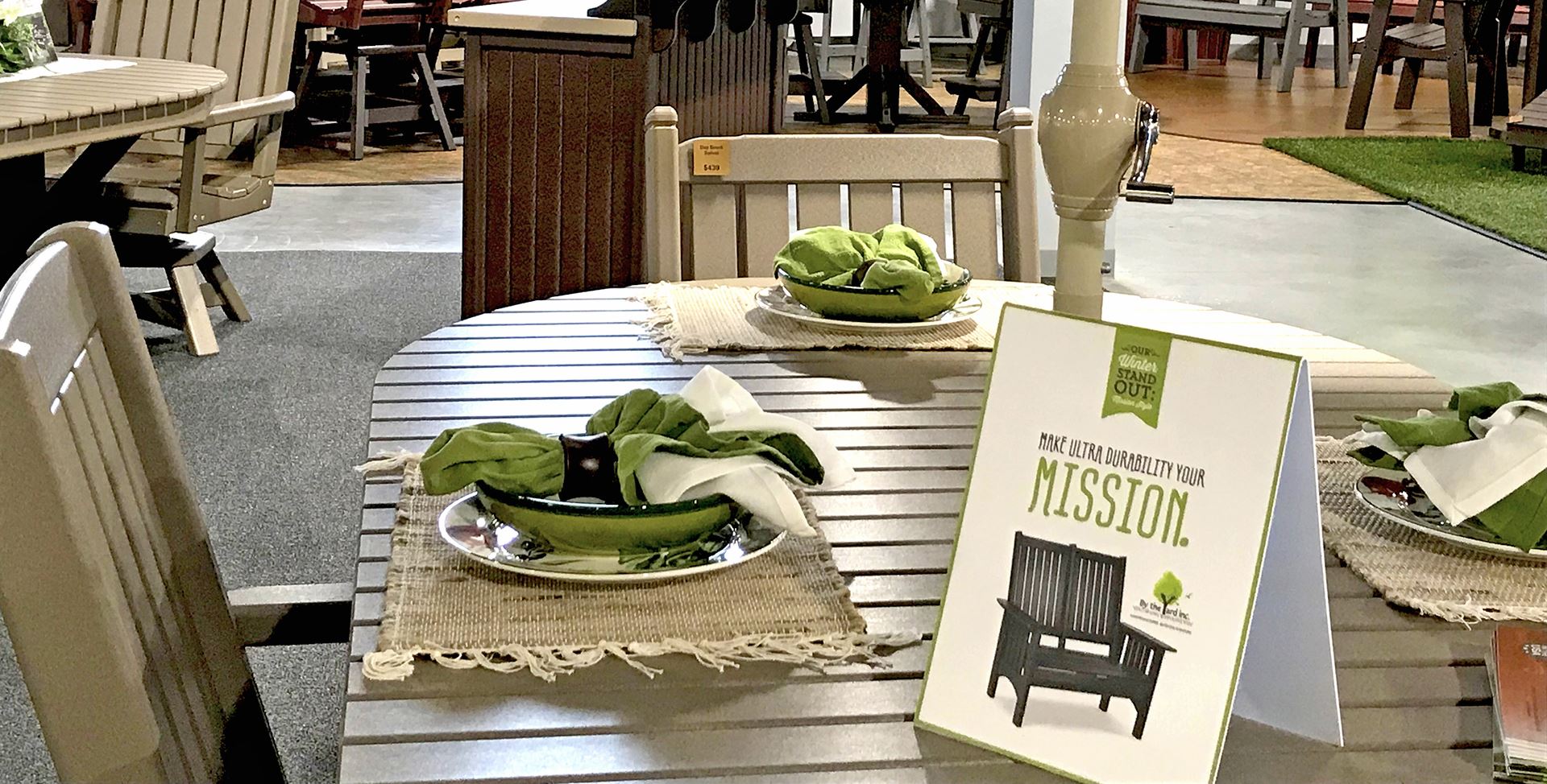 By The Yard Table Sign