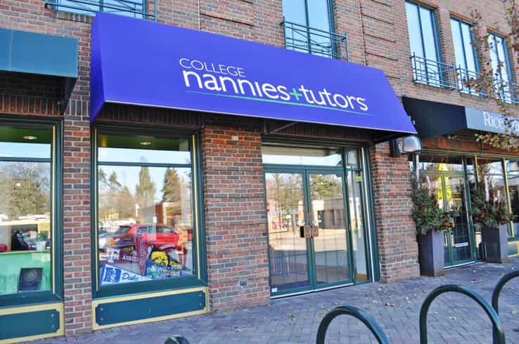 exterior awning sign for storefront