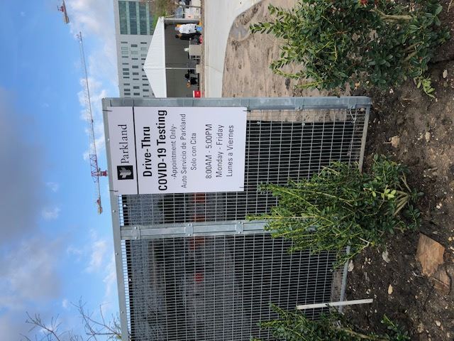 Drive Thru Covid Testing Fence Sign