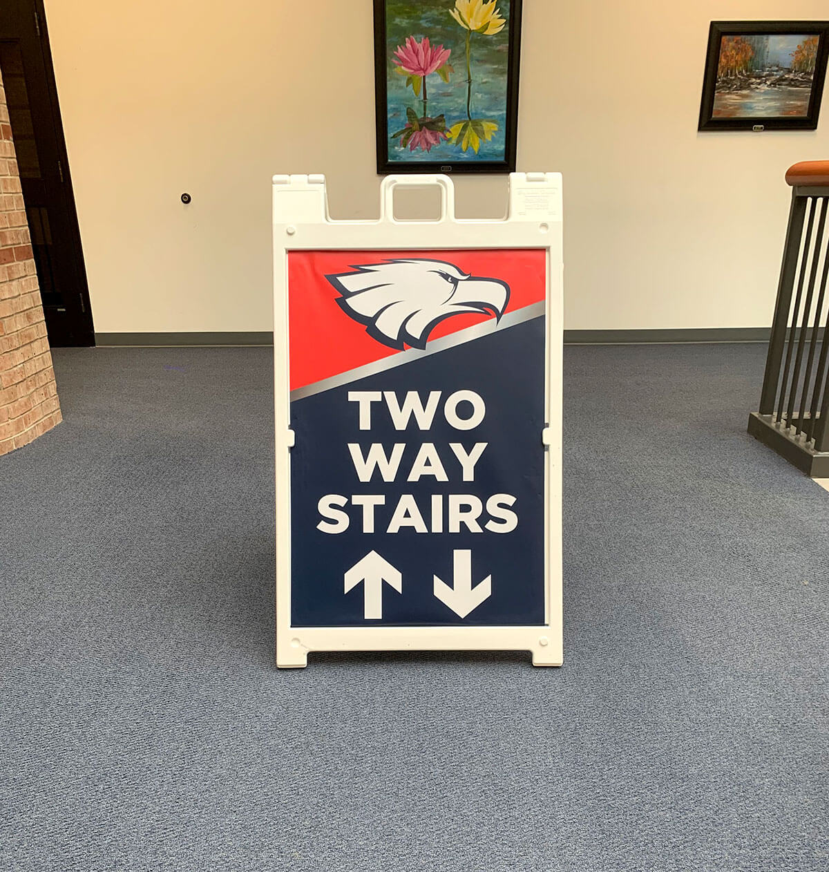 two way stairs sign