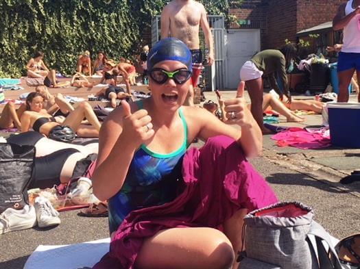 Lady in swimsuit thumbs up