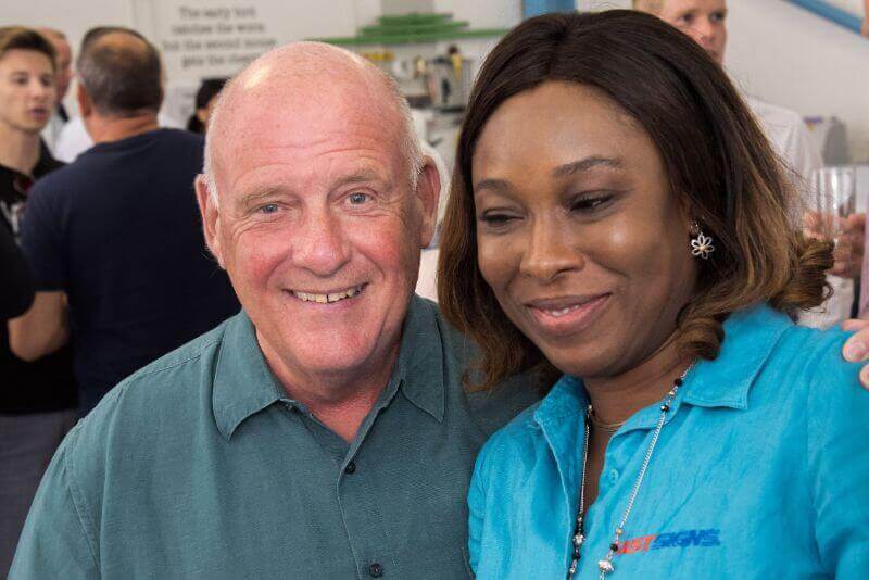 John Harvey from FASTSIGNS Guildford and Mo Osula came to support the growing FASTSIGNS
