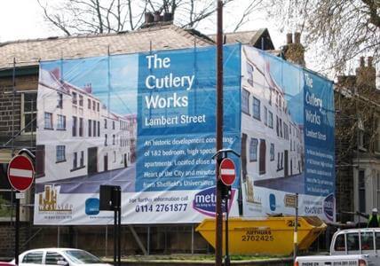 Cutlery Works building banner